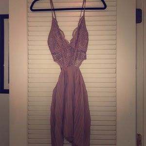 Nude Pink Romper Lace Top
